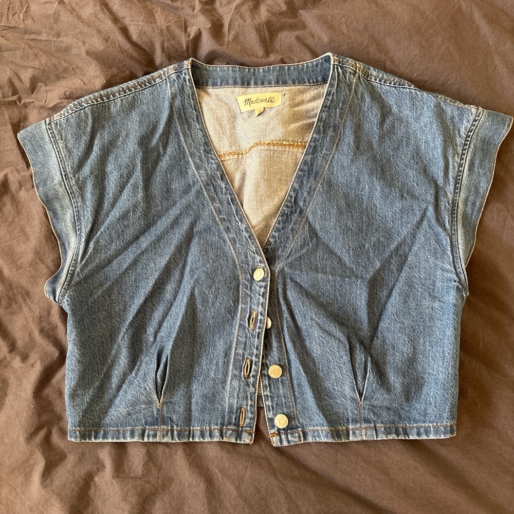 Madewell Blue Denim Vest